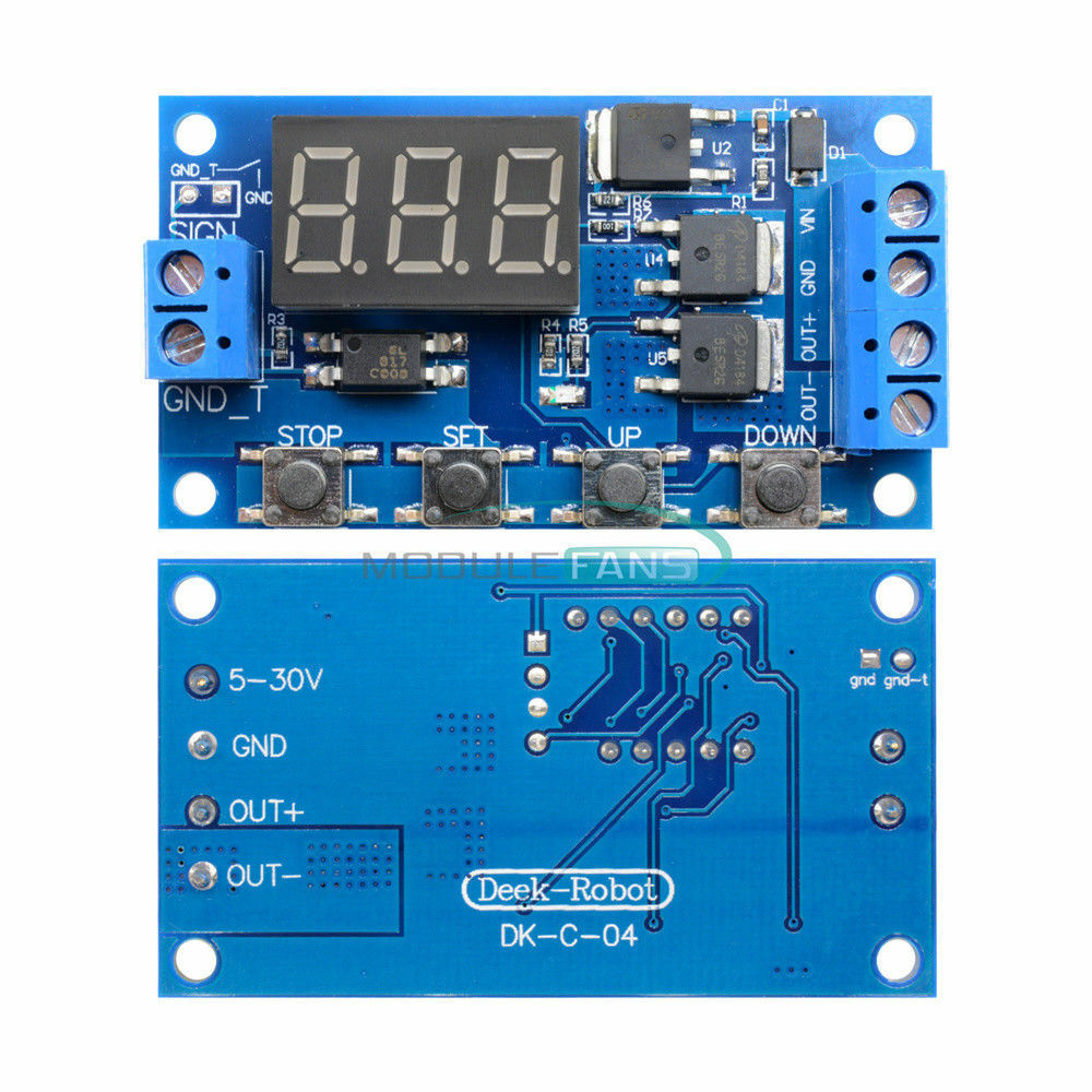 Trigger Cycle Timing Delay Switch Circuit Double MOS Tube Control Relay  12V 24V