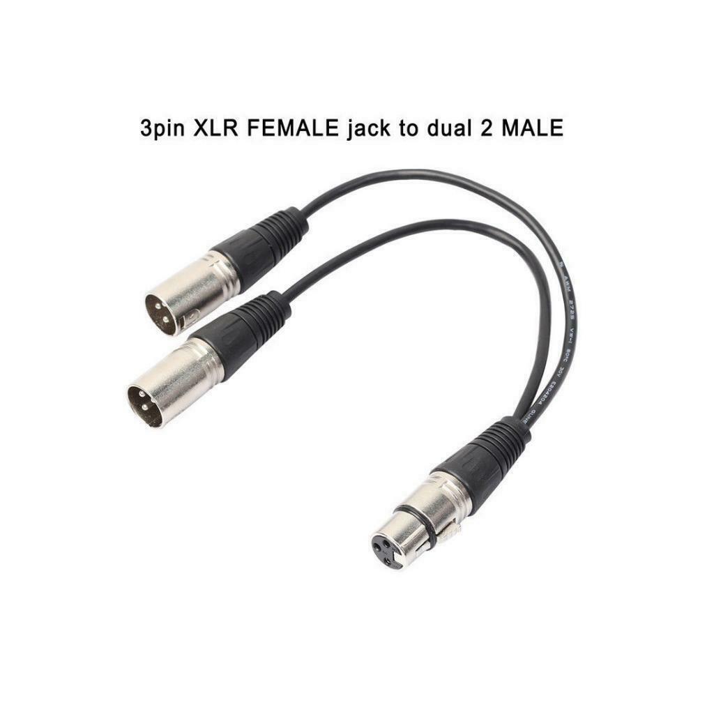 4Pieces 3Pin XLR Female Jack to Double Connector Y Splitter Adapter Cable