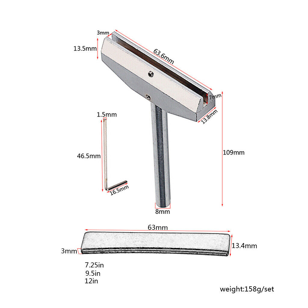 Golden Fret Press Caul Inserts with Fret Press Caul Wrench for Acoustic/Electric