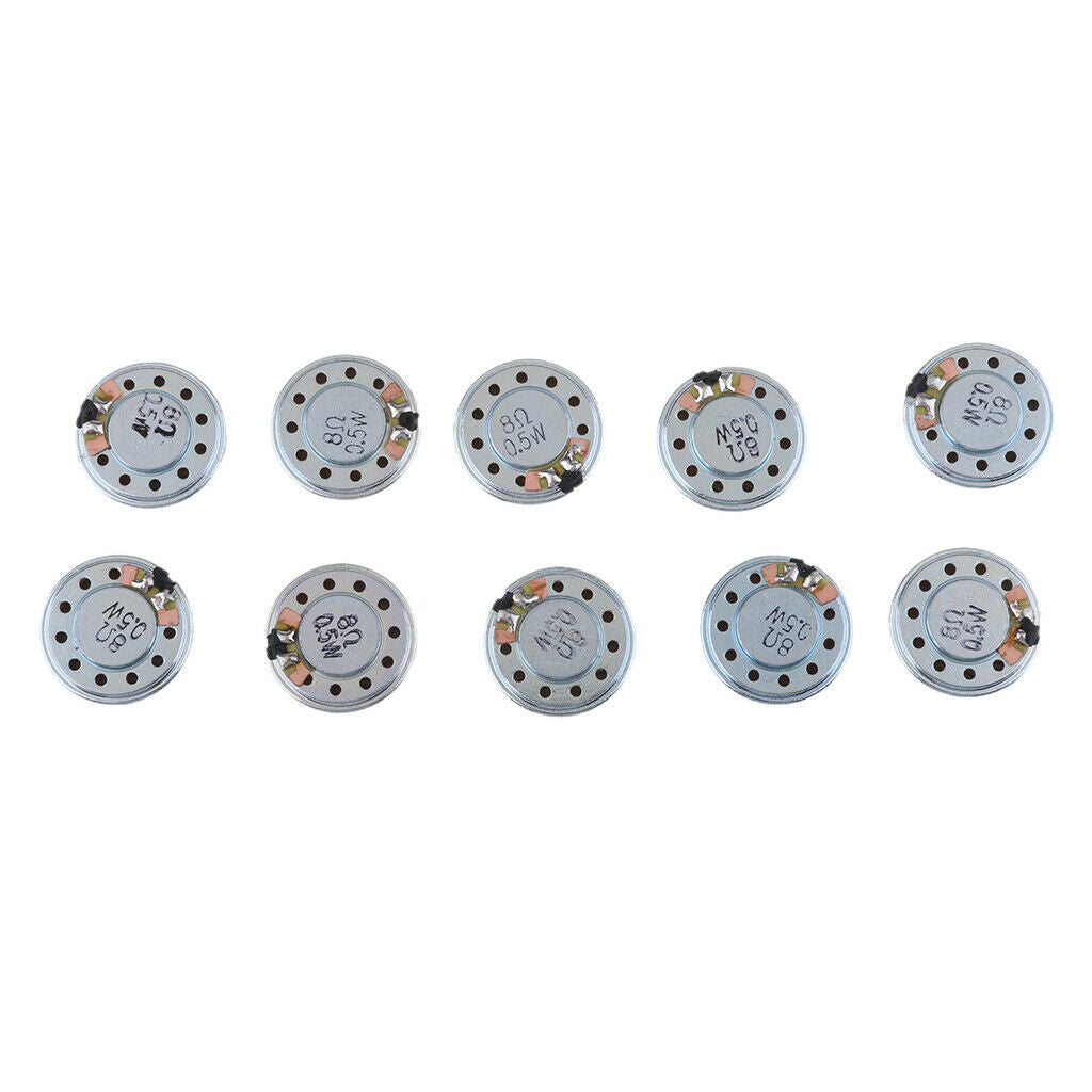 10 Pack 20mm 8ohm 0.5W Audio Speaker Stereo Woofer Loudspeaker Trumpet Horn