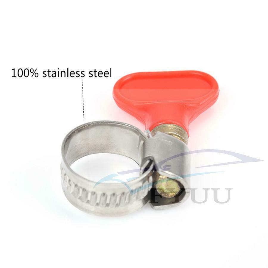 10X Butterfly Hose Clamp Stainless Steel Adjustable Mini Hose Clamps 8-12mm OD