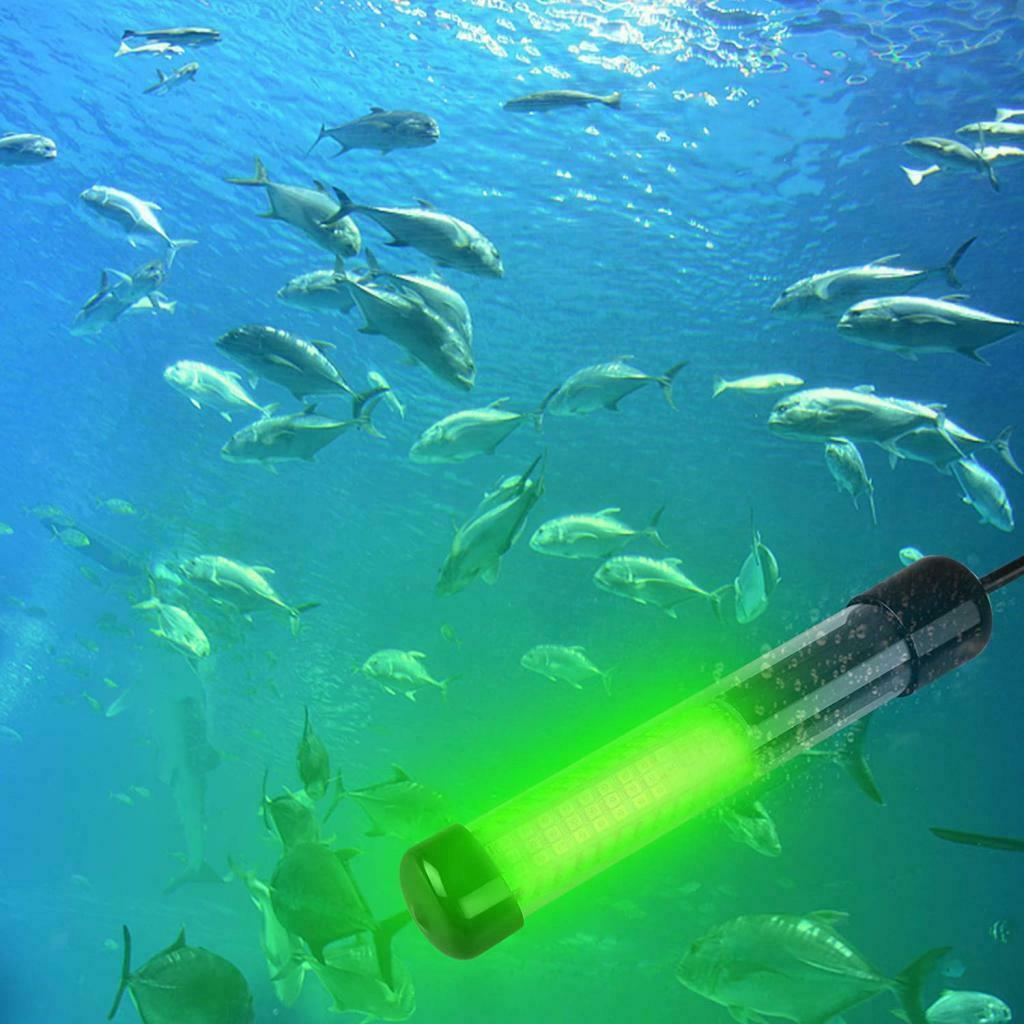 LED Underwater Fishing Light 12V Submersible Night Crappie Shad Squid Lamp -