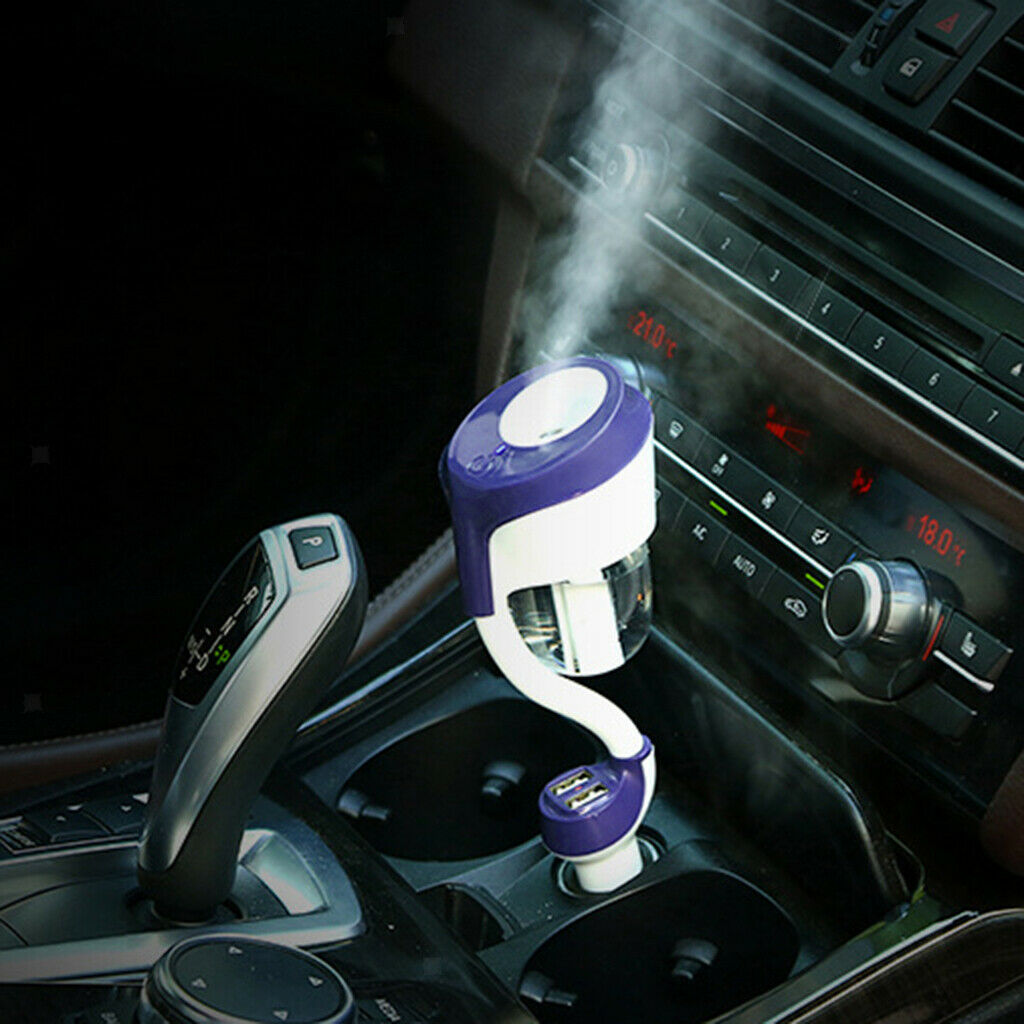 Cute Car Air Humidifier Diffuser Essential Oil Aroma Mist Purifier Blue