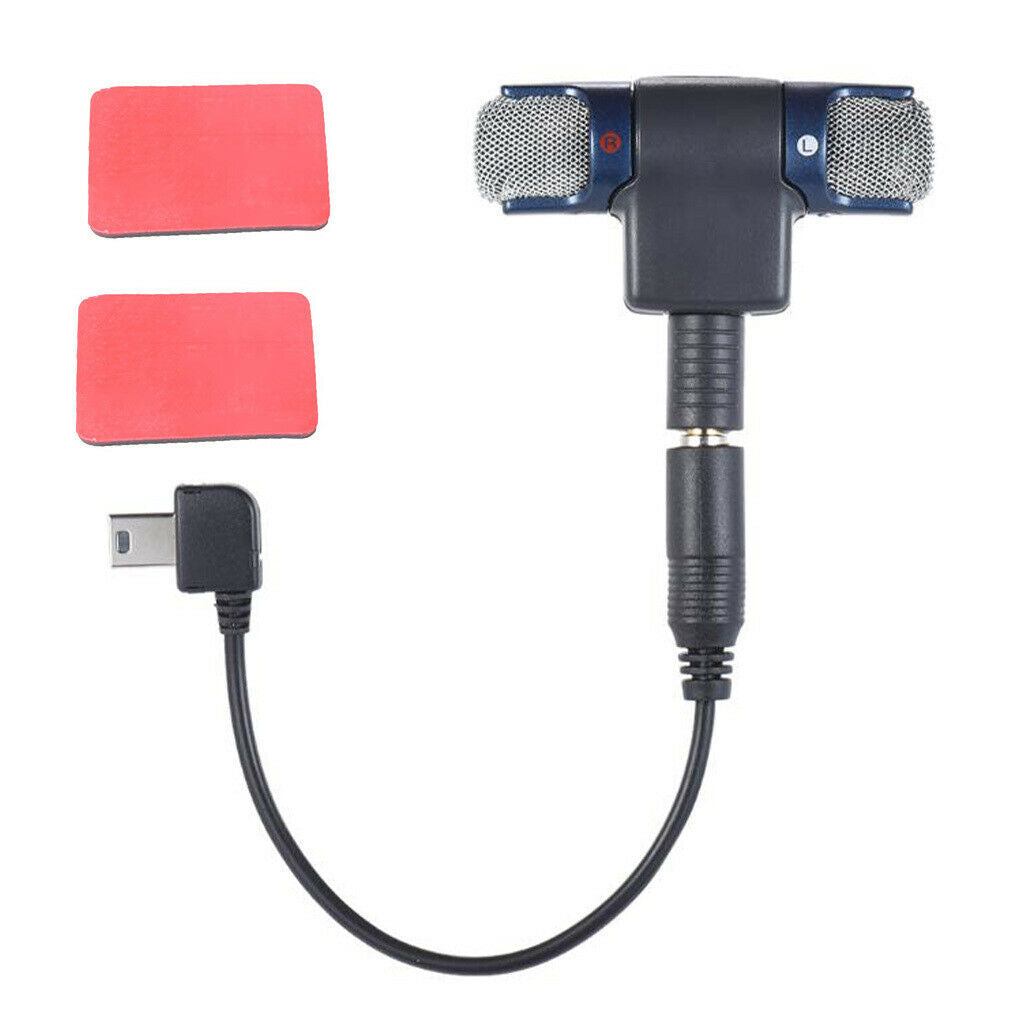 Portable External Stereo MIC Microphone With 17CM 3.5mm To  USB Mic Adapter