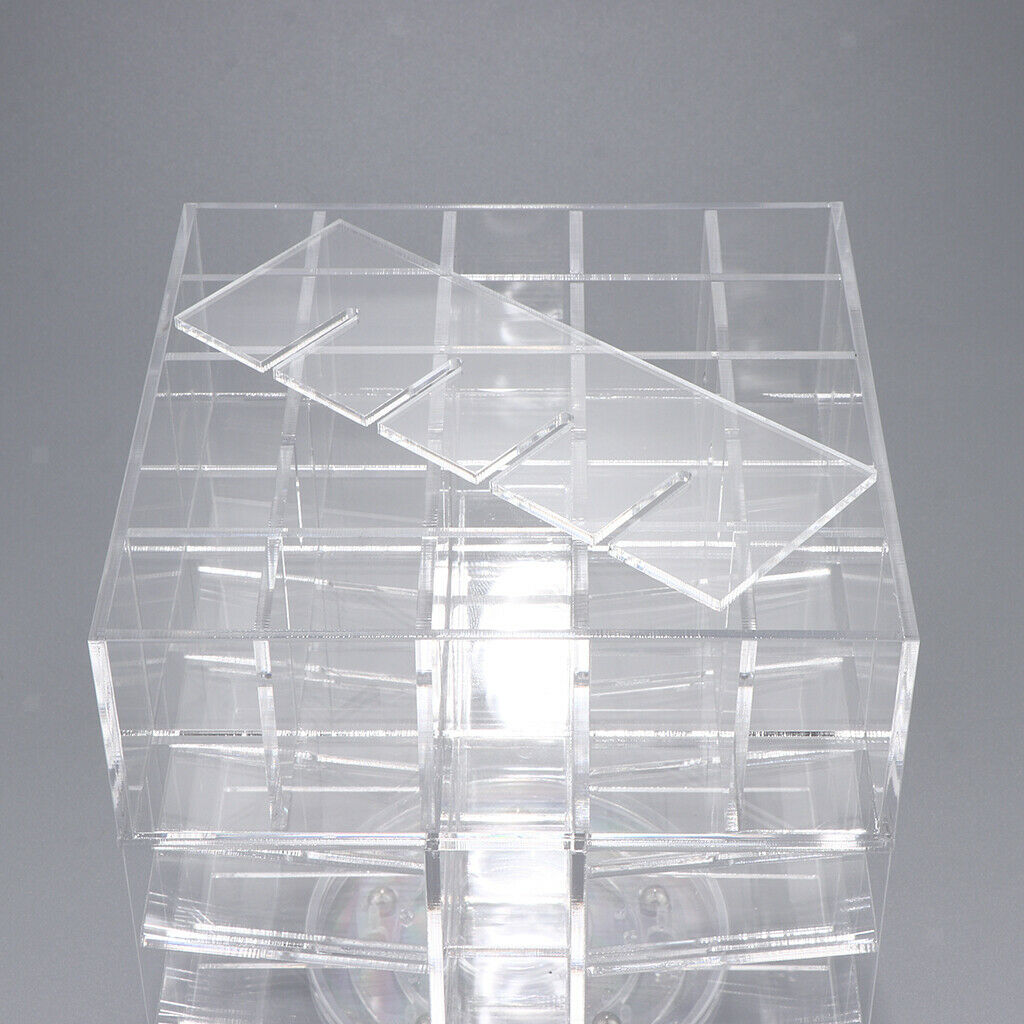 360 Rotating Lipstick Organizer Holder Rack Lipgloss Tower Stand 61 Grid Clear