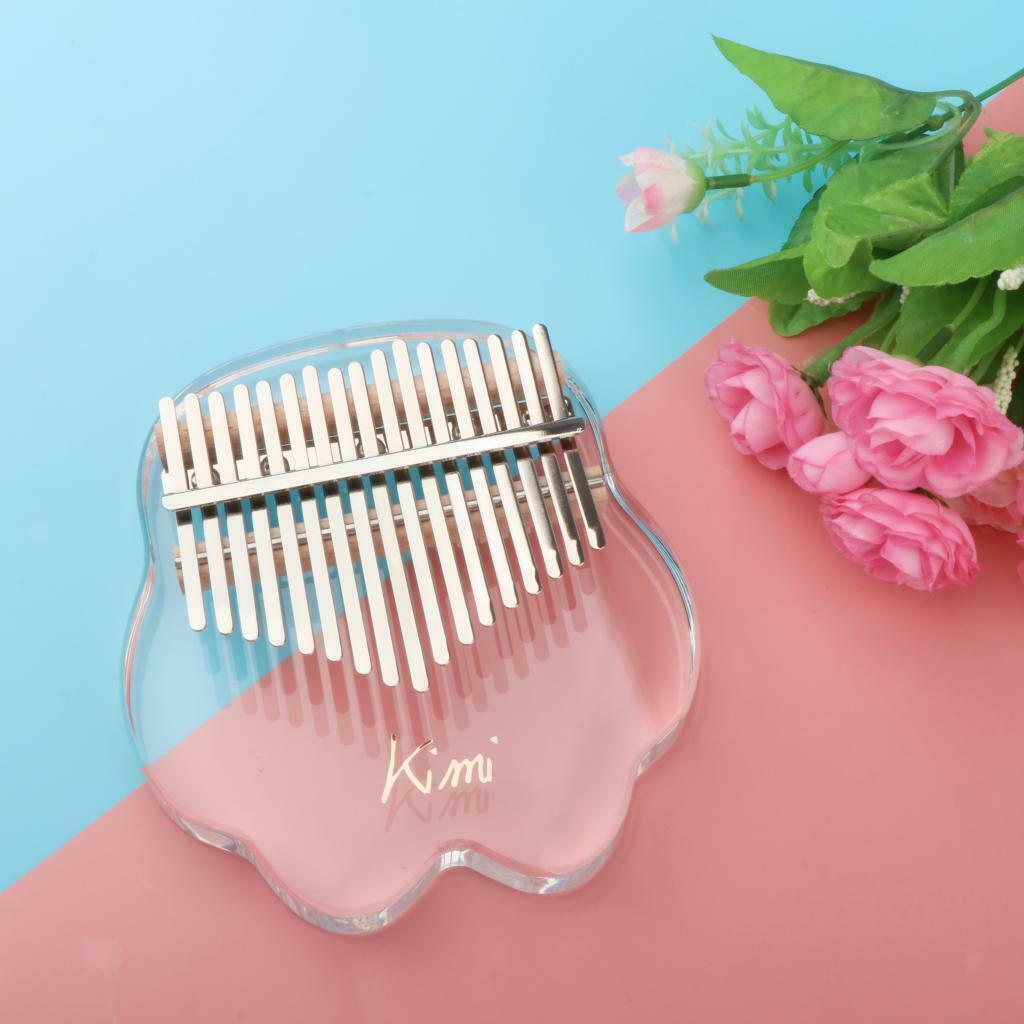Kalimba 17 Key Thumb Piano Acrylic Crystal Clear for Music Lover with Case