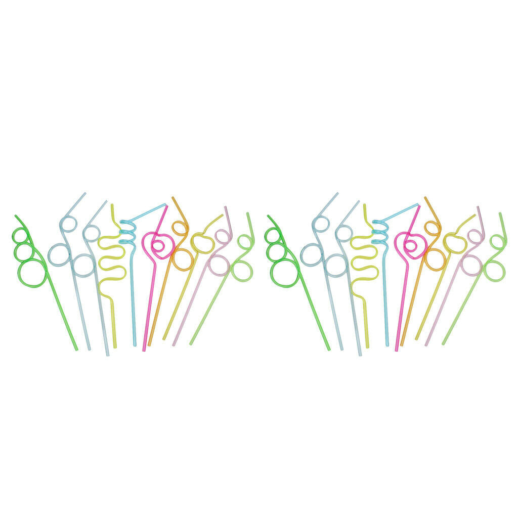 40 Pcs Loop Straws Colorful Drinking Straws Fun Twists Straws For Kids