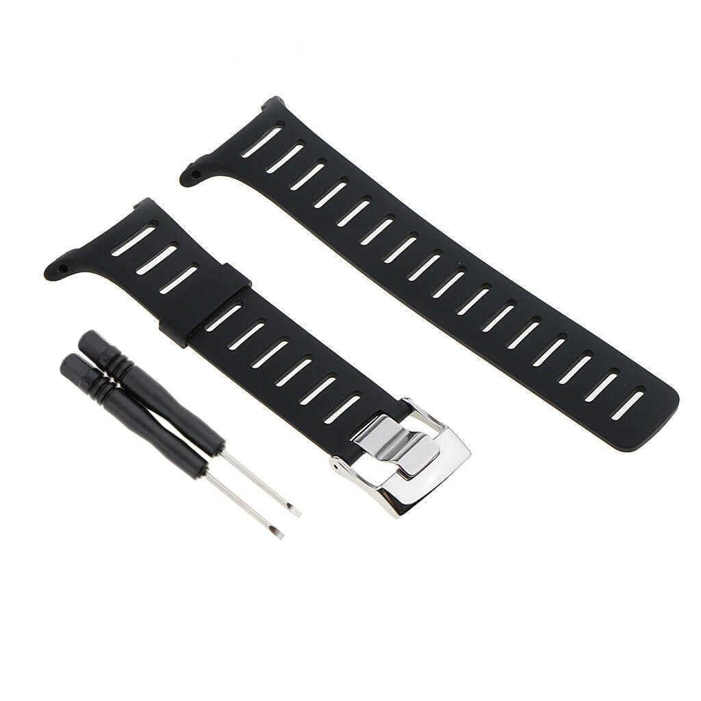 Black Rubber Watch Strap for SUUNTO T1 T1C T3 T3C T3D T4C T4D with Tools
