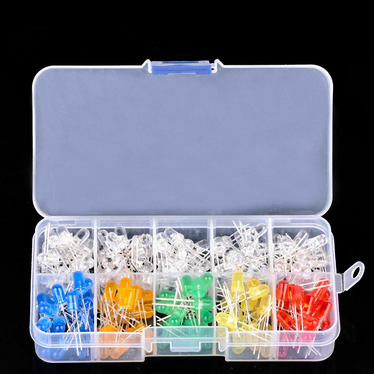 10 Value 200pcs Six colors 5mm Round Bright Light LED Diode Assortment Kit Set
