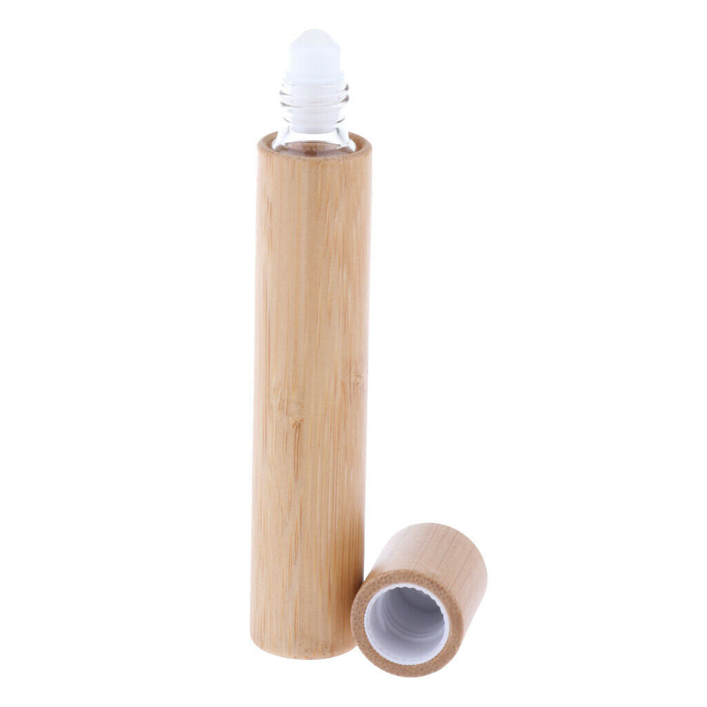 7pcs 15ML Bamboo Essential Oil Perfume Roller Ball Bottle / Refillable Pippette
