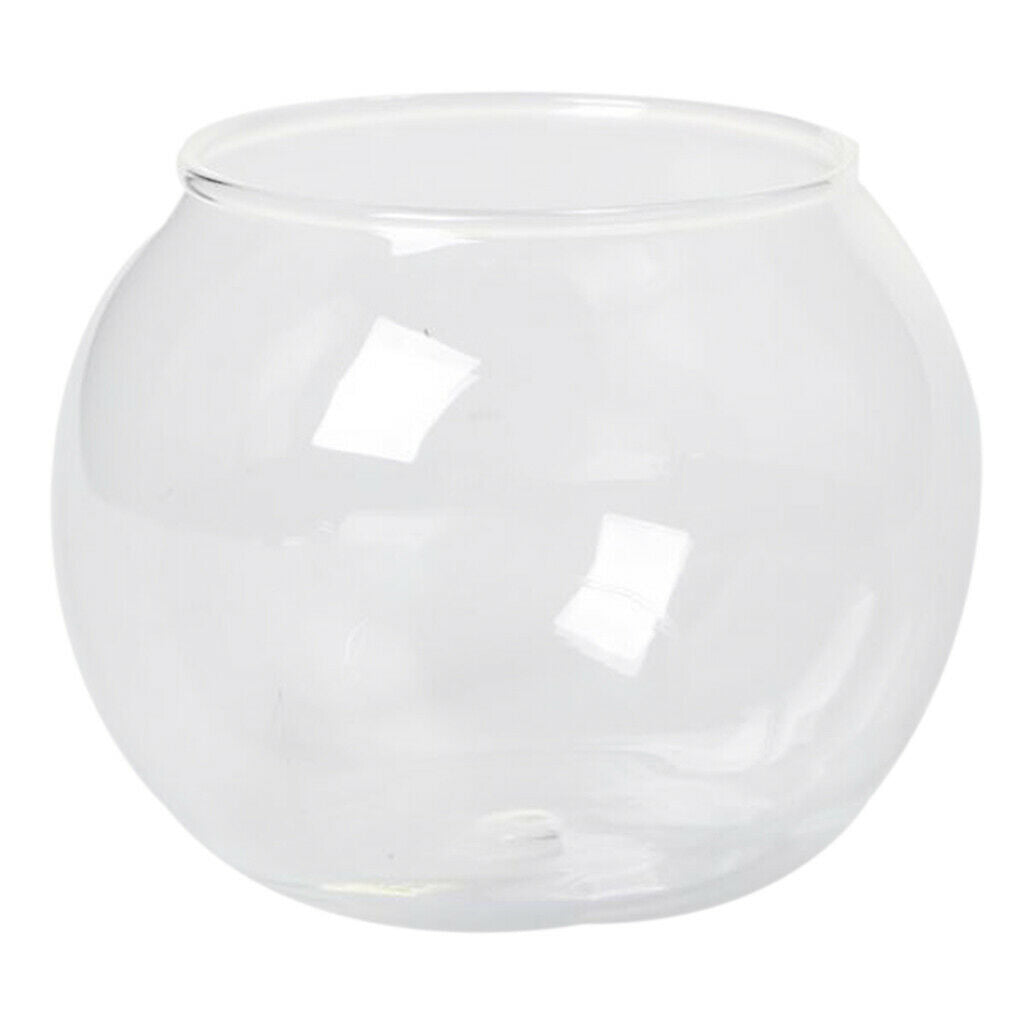 Transparent Crystal Glass Bowl Clear Sphere Vase Fish Tank Jar Table Decor