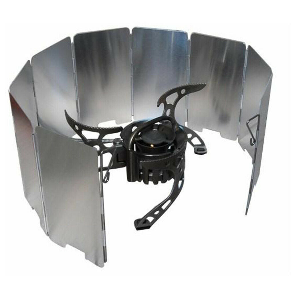 Folding 9 Plates Aluminum Alloy Outdoor Burner Stove Wind Shield Windshield