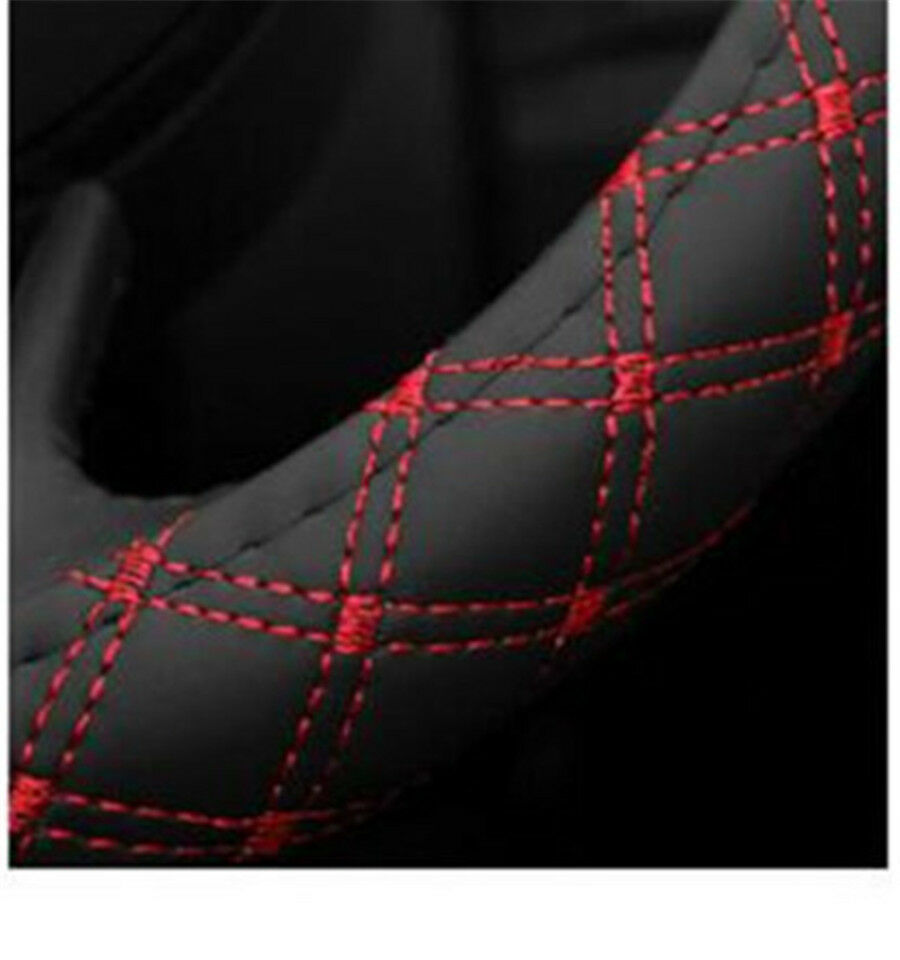 2PCS DIY Car Steering Wheel Cover black&red steering wheel hubs fur wheel cover