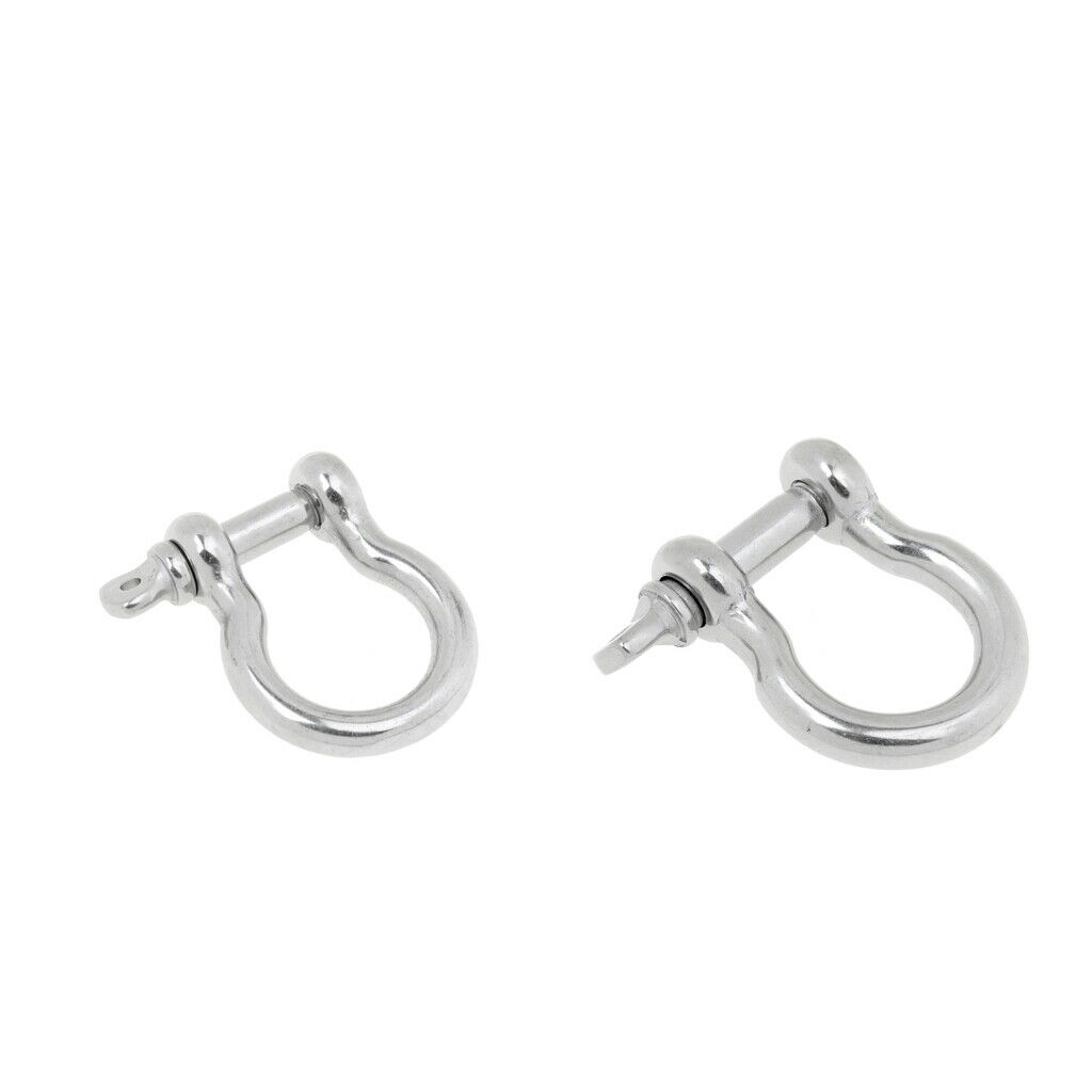 2pcs 6mm & 8mm Dee Shackle U loop D Shackle Pin Bow Chain Link Fastener