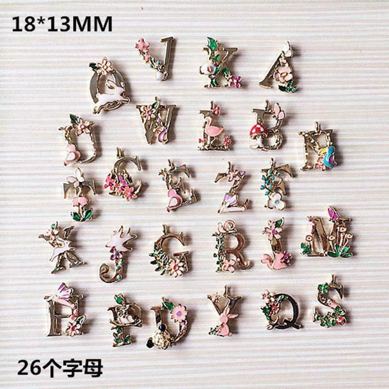 26 Letters Initial A-Z Alphabet Charms Pendant Garden Fairy Tale Jewelry Making