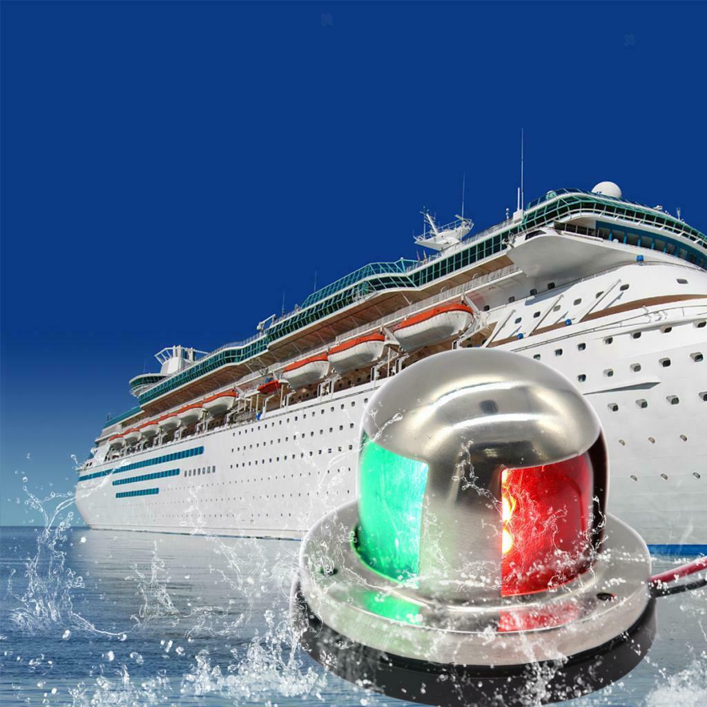12V Boat Marine Yacht LED Bow Lighting Red & Green 2 in 1 Navigation Light