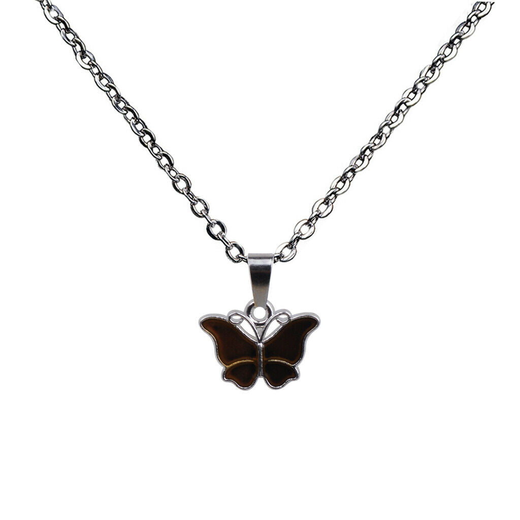 Cute Little Butterfly Mood Changing Color Change Pendant Necklace Gift