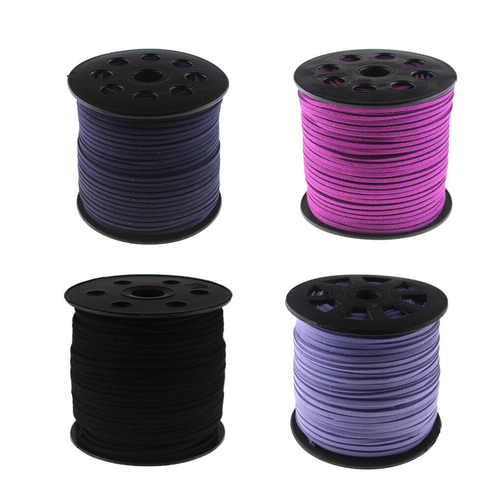 100Yard 3mm Faux String Beading Thread Lace for Jewelry Making Decors Black