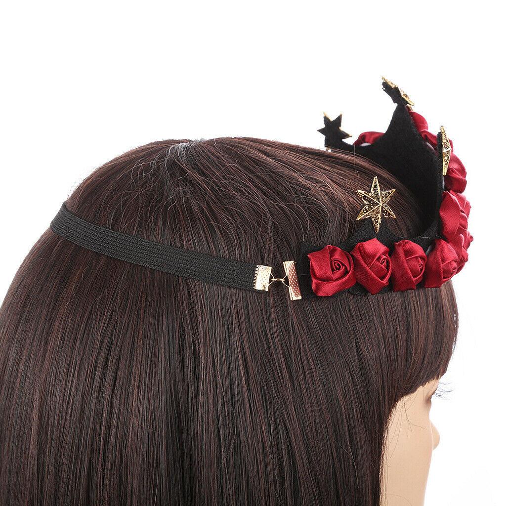 Christmas Wreath Red Roses Crown Performance Prom Party Bride Hair Accessory