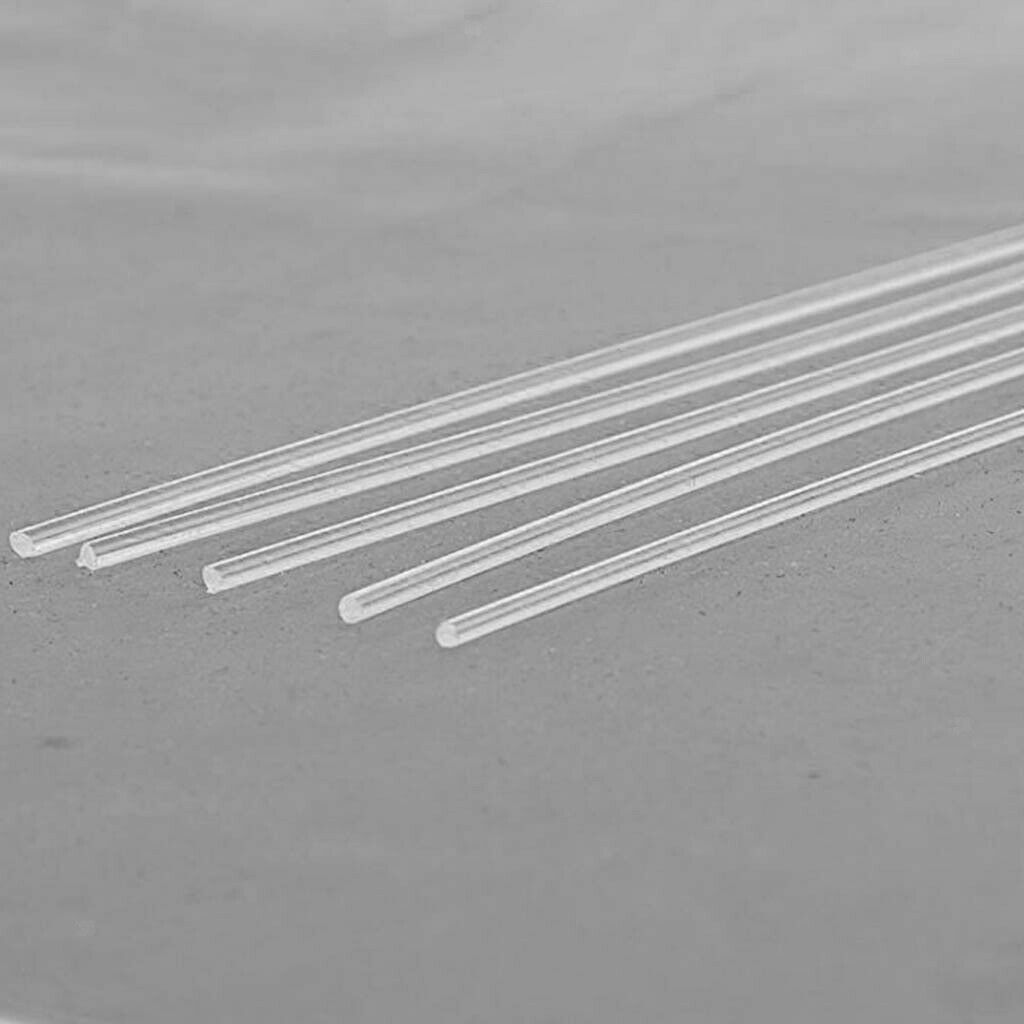 5 Pieces 2x250mm Transparent Clear Long Acrylic   Round Rod