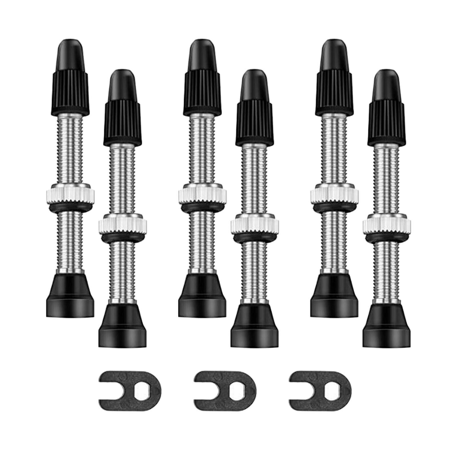 6Pcs Presta Valve Stem Bike Tubeless with Valve Core Remover Tool and Caps