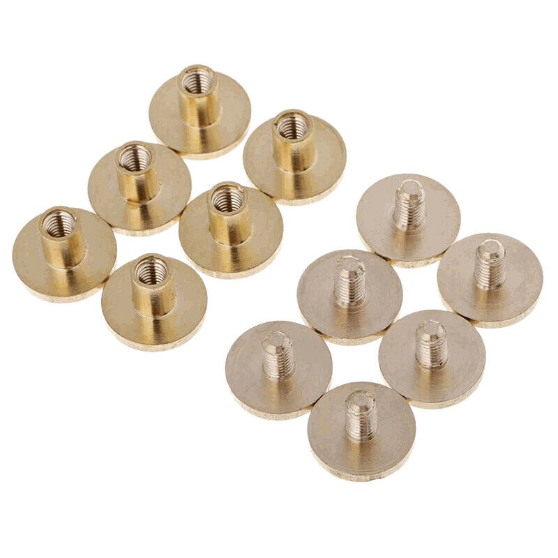 10xSolid Brass Rivets Round Head Nail Rivet Belt Screws Craftsmanship Leather HN