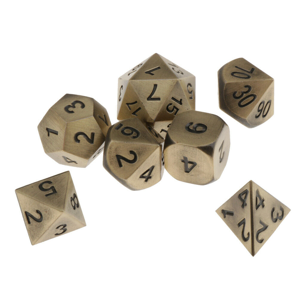 D4 D6 D8 D10 D12 D20 Die for MTG Role Play Party Board Game Props Golden
