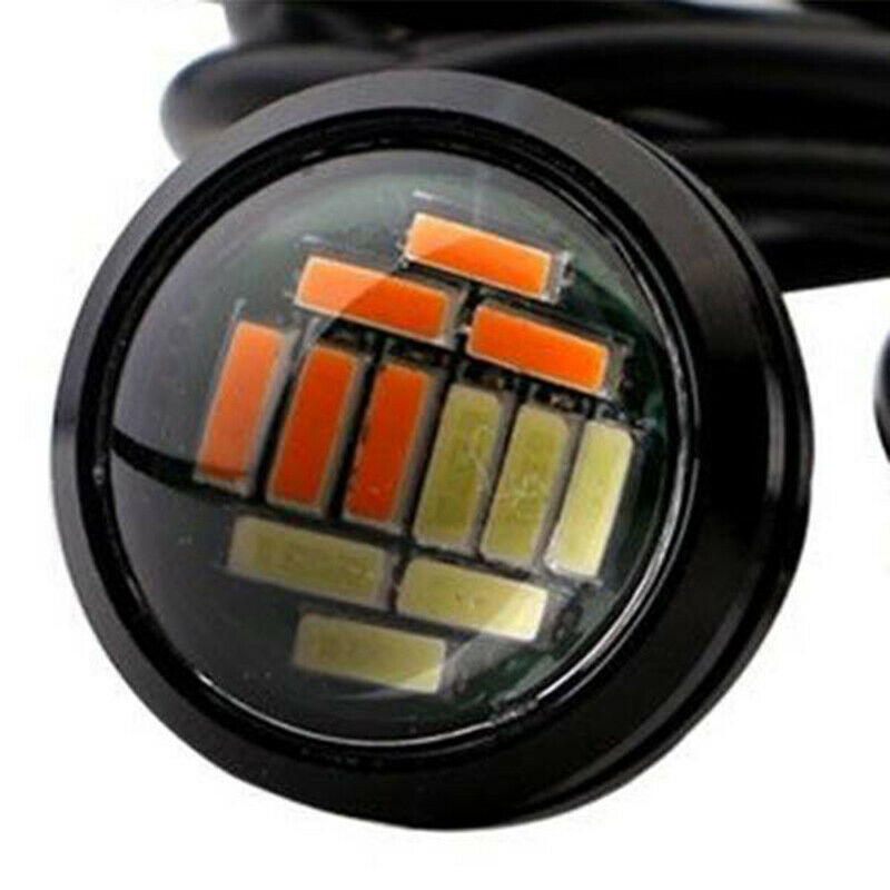8 Pcs 12V 23Mm Dual Color Switchback 4014 Smd 12 Led Drl Eagle Eye Daytime LigX8