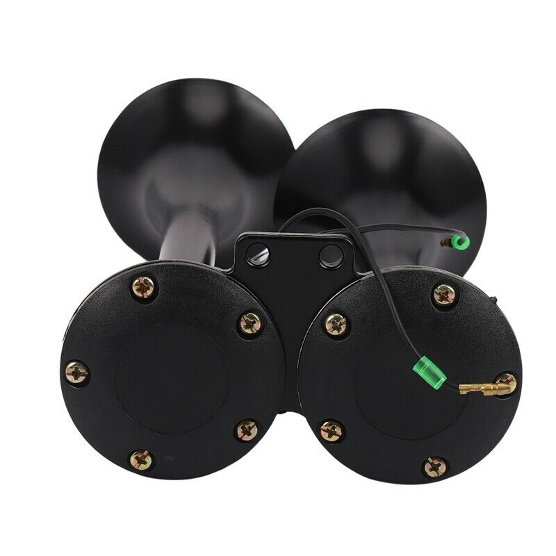 12V/24V 178DB Universal Super Loud Black Dual Trumpet Air Horn for Cars TrucksZ2