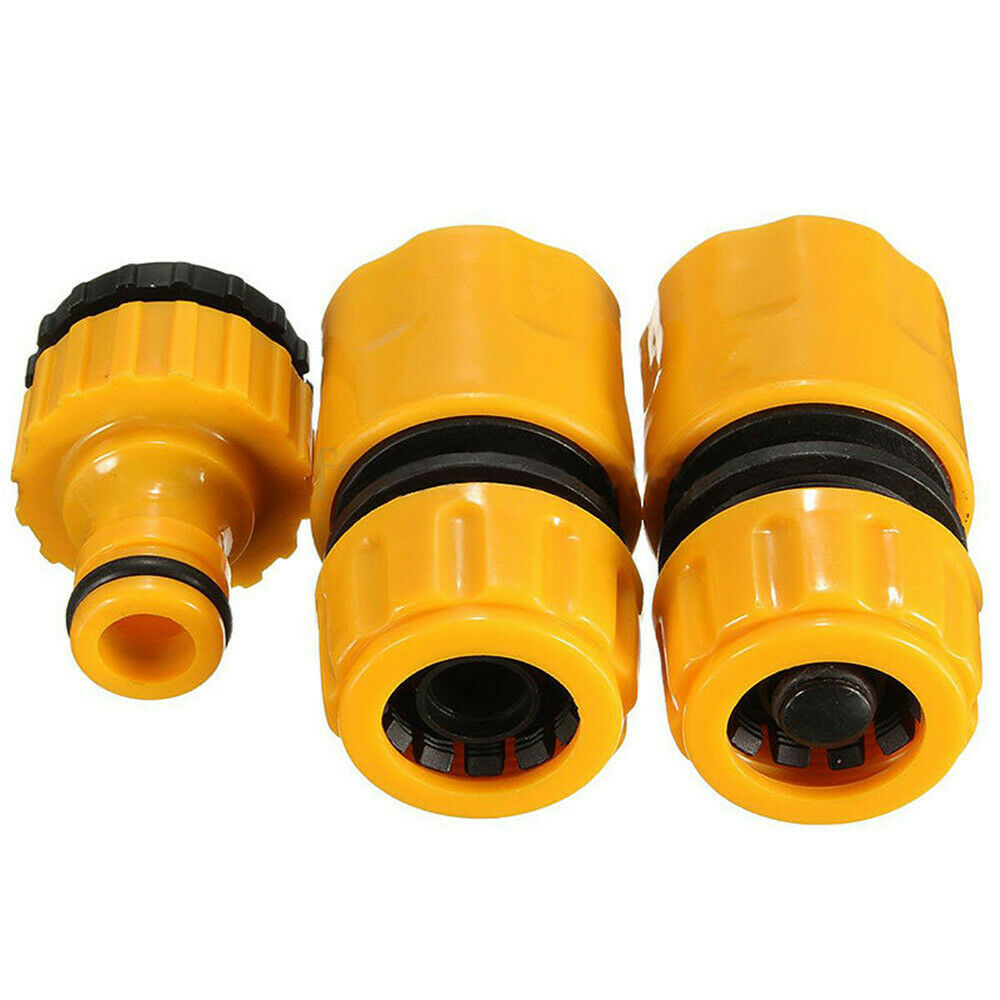 3Pcs 1/2" 3/4"" Hose Pipe Fitting Set Quick Garden Water Connector Adapters Kit