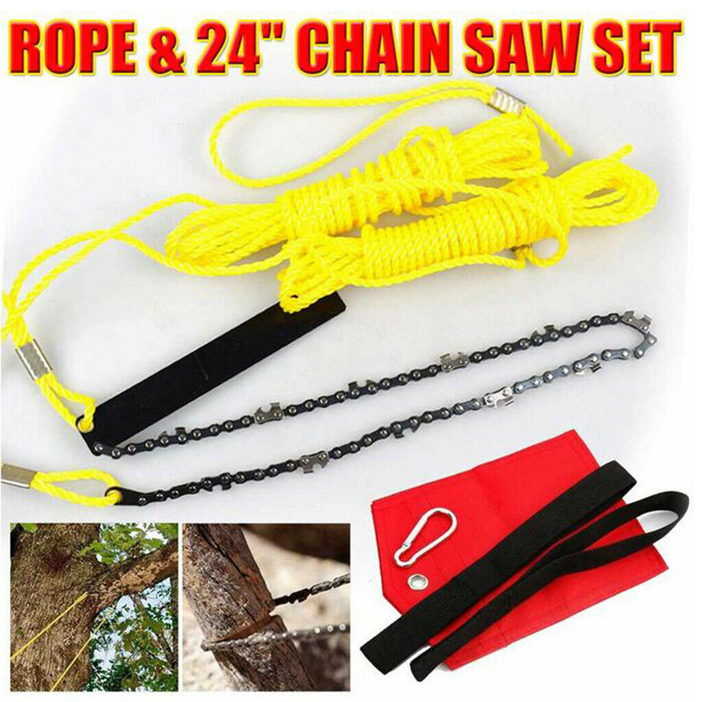 Hand Chain Saw High Limb Tree Branch Portable Cutting Tool 24 Inch Folding