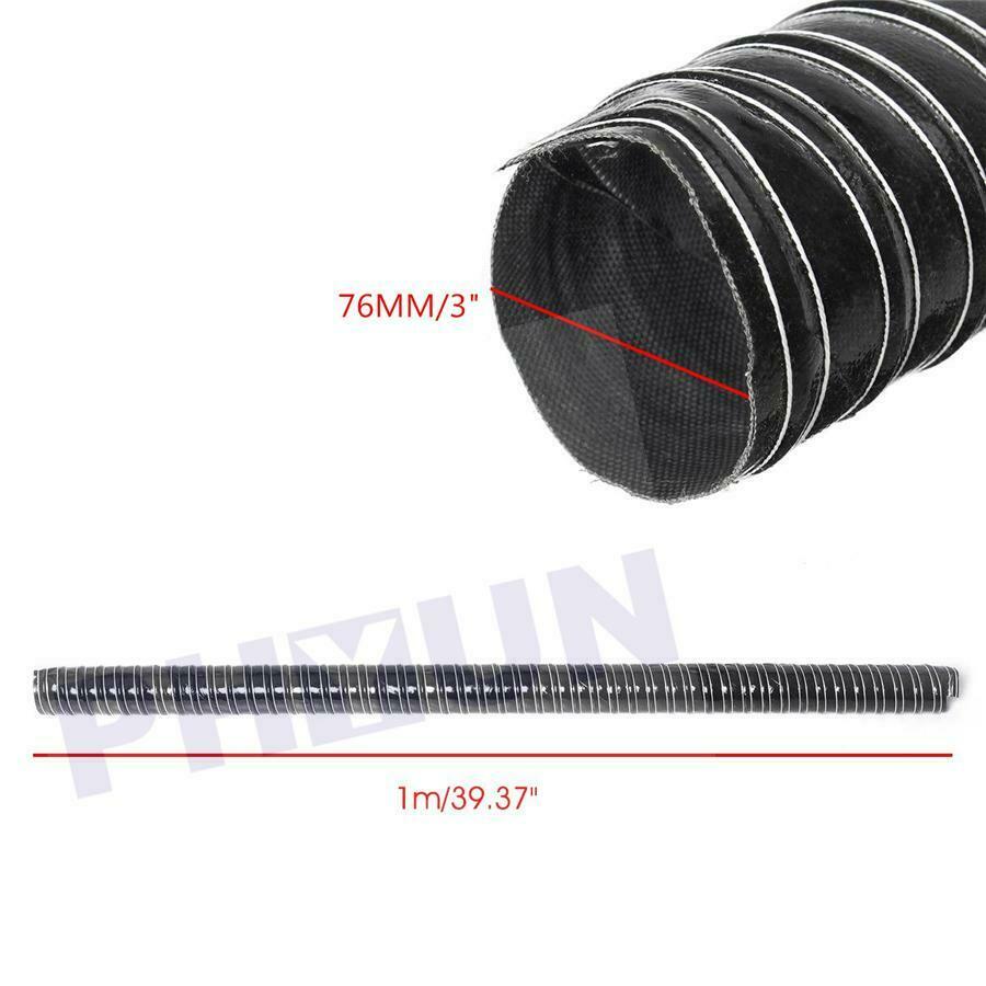 Silicone Air Ducting Flexible Brake Cold Induction Intake Pipe Hose 76mm 1m3.3ft