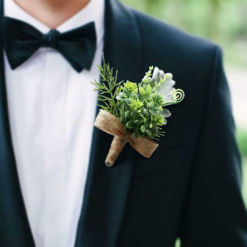 Plastic Succulent Plants Simulation Corsage Flower for Wedding Prom Party 3