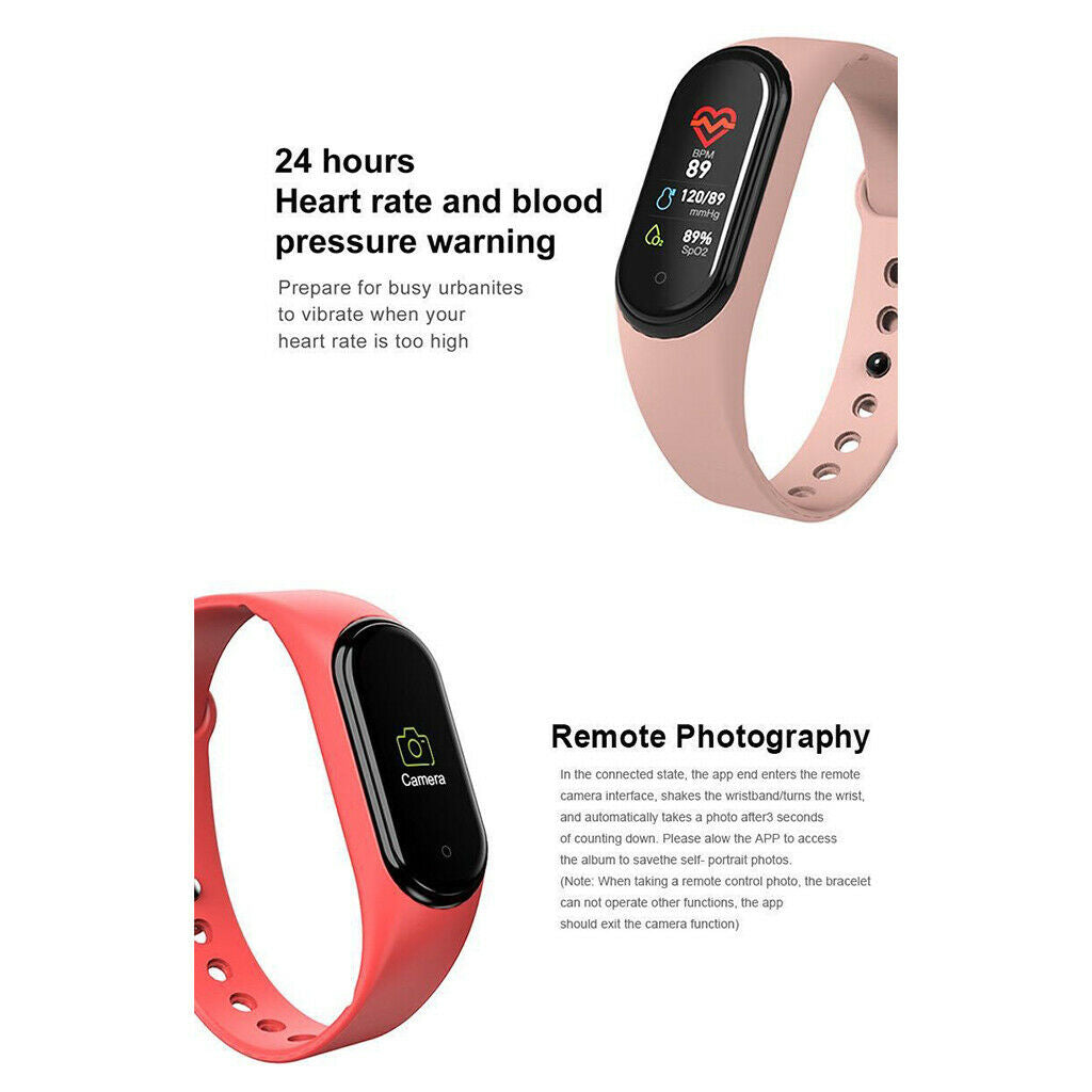 Smart Watch Bracelet Body Temperature Thermometer Blood Pressure Black