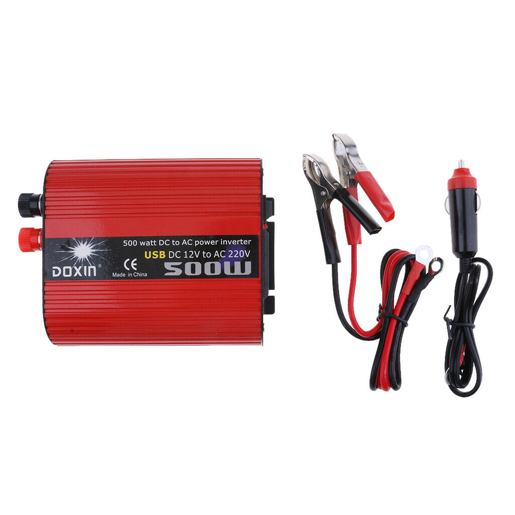 500W Car Power Inverter DC 12V to AC 220V Converter Power Supply with Lighter