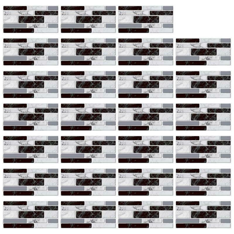 27pcs Waterproof Imitation Brick Tile Stickers DIY Kitchen Floor Home Decoration