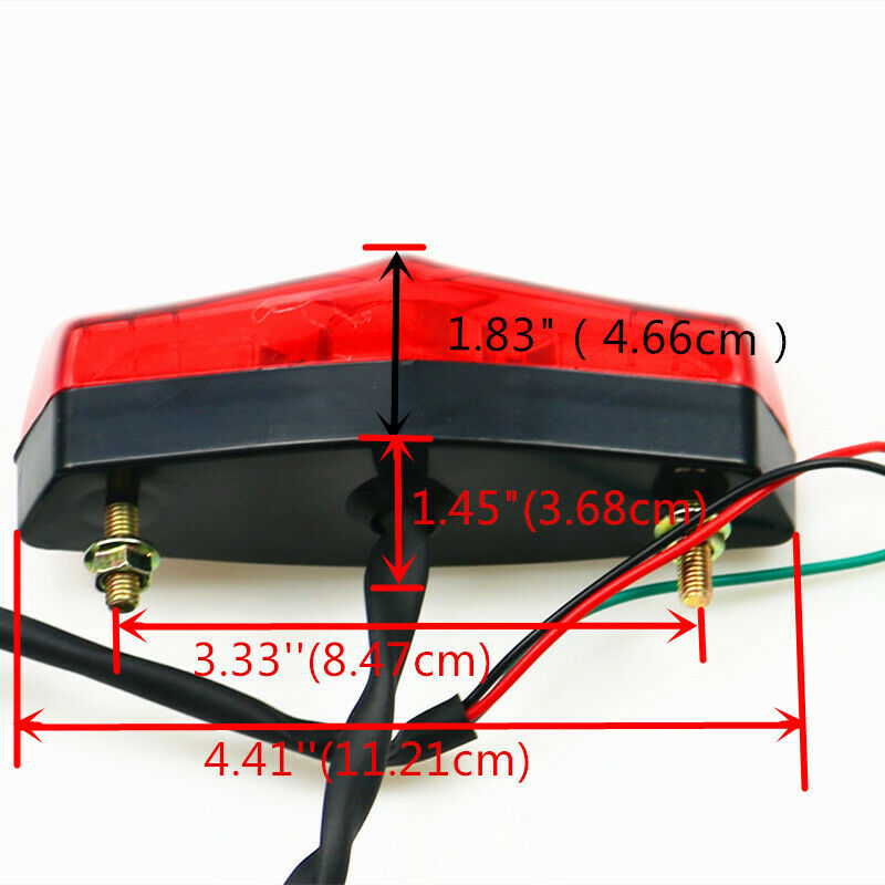 Red LED Tail Brake Stop Light Dual Sports Off Road ATV Dirt Cruiser Choppers