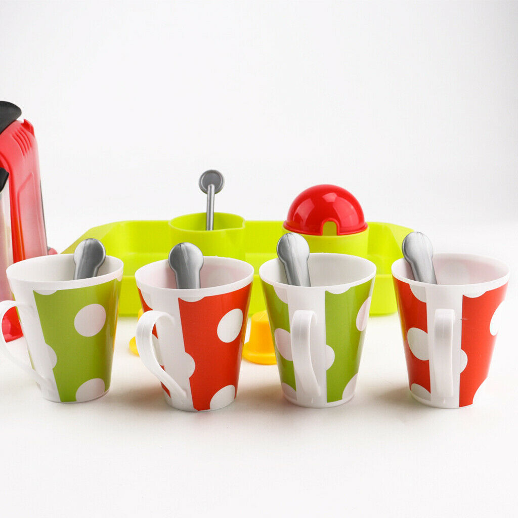 21pcs Plastic Simulation Coffee Maker Playset Kitchen Pretend Toys For Kids