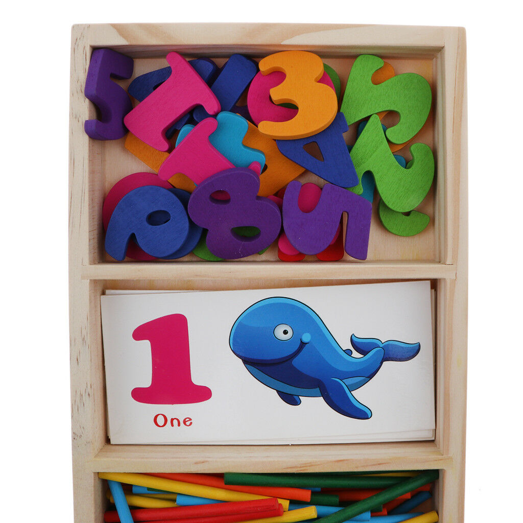 Montessori Math Learning Toys For Toddlers - Wooden Counting Sticks & Cards
