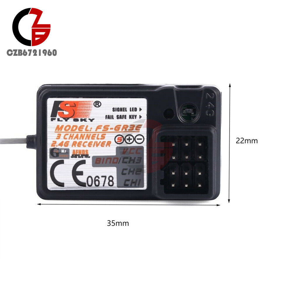 2.4G 3CH Flysky FS-GR3E Receiver w/ Failsafe FS GT3C GT3B GT2 RC Car Boat 18cm
