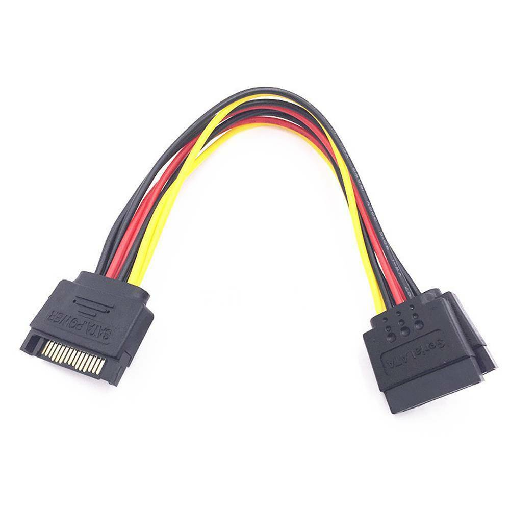 15 Pin Sata Power Male to 2 Sata Female Power Splitter Y Cable Adapter 20 cm!