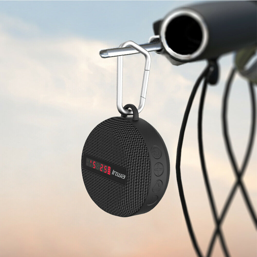 5w Digital Display Wireless Bicycle Bike Bluetooth Speaker Support Aux/TF W/Hook