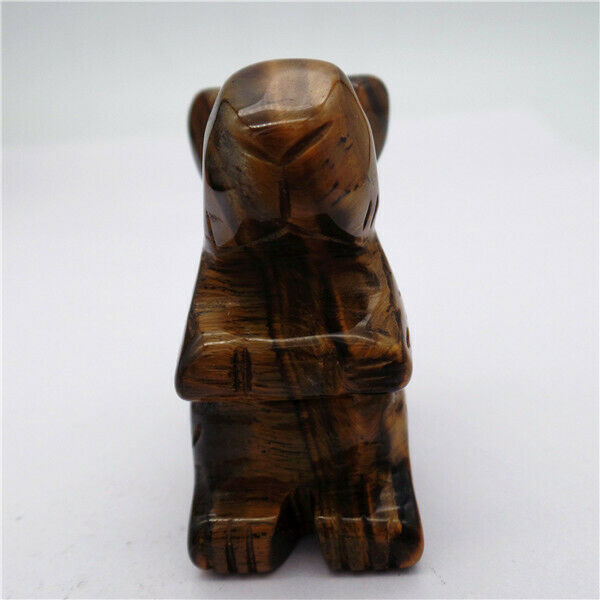 50x40x24mm Squirrel Decoration Natural Tiger Eye Gem Carved Statue Decor HH8071