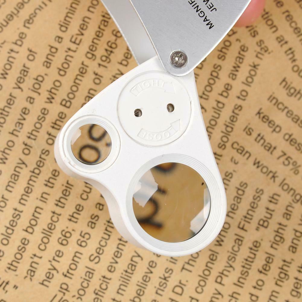 2 LED 30X 60X Glass Magnifying Magnifier Jeweler Eye Jewelry Loupe A#S