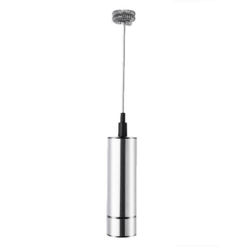 Powerful Electric Milk Frother With 2pcs Stainless Steel Spring Whisk Foam Maker