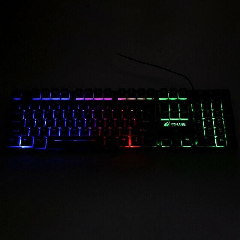 4X(ZIYOULANG Wired Keyboard Mouse Combination LED Light Mechanical Contact K1Q5)