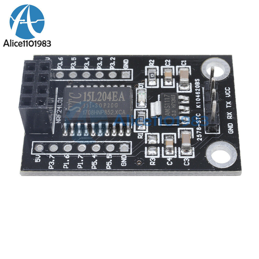 5PCS MCU STC15L204 Wireless Development Board +NRF24L01+UART Interface 5-3.3V