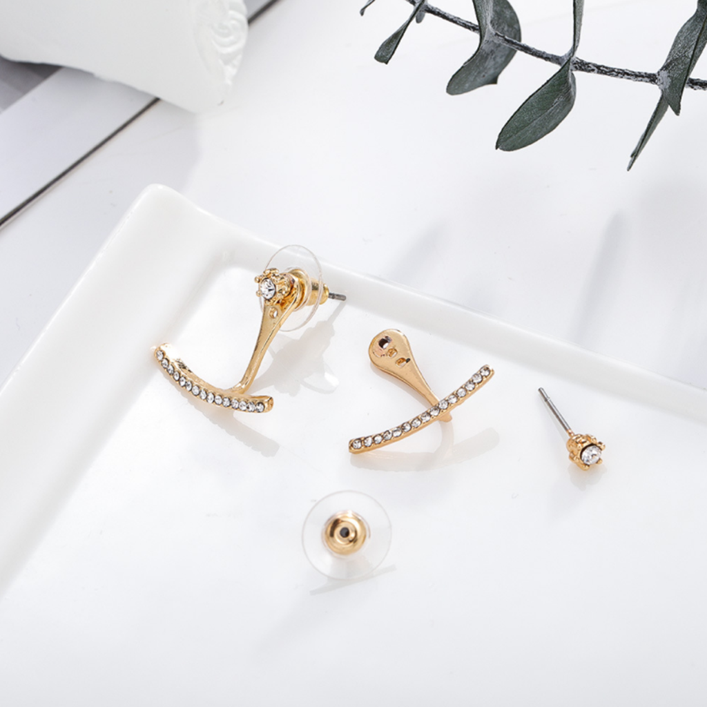 2X Simple T Shaped Cute Earrings Ear Studs Women Girls Chic Daily Jewelry