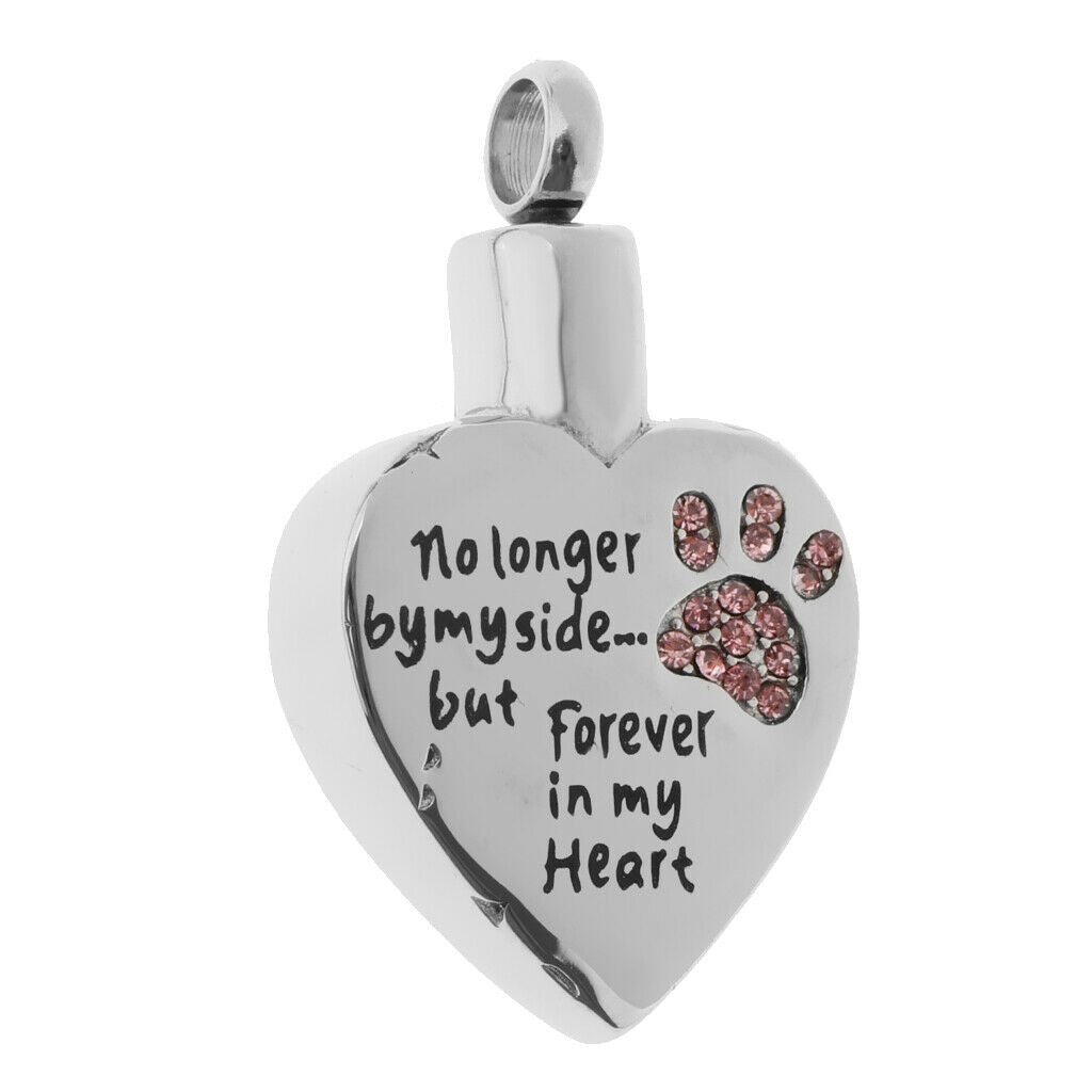 4 Pieces Stainless Steel Heart Ash Urn Pendant Memorial Cremation Wax Cord