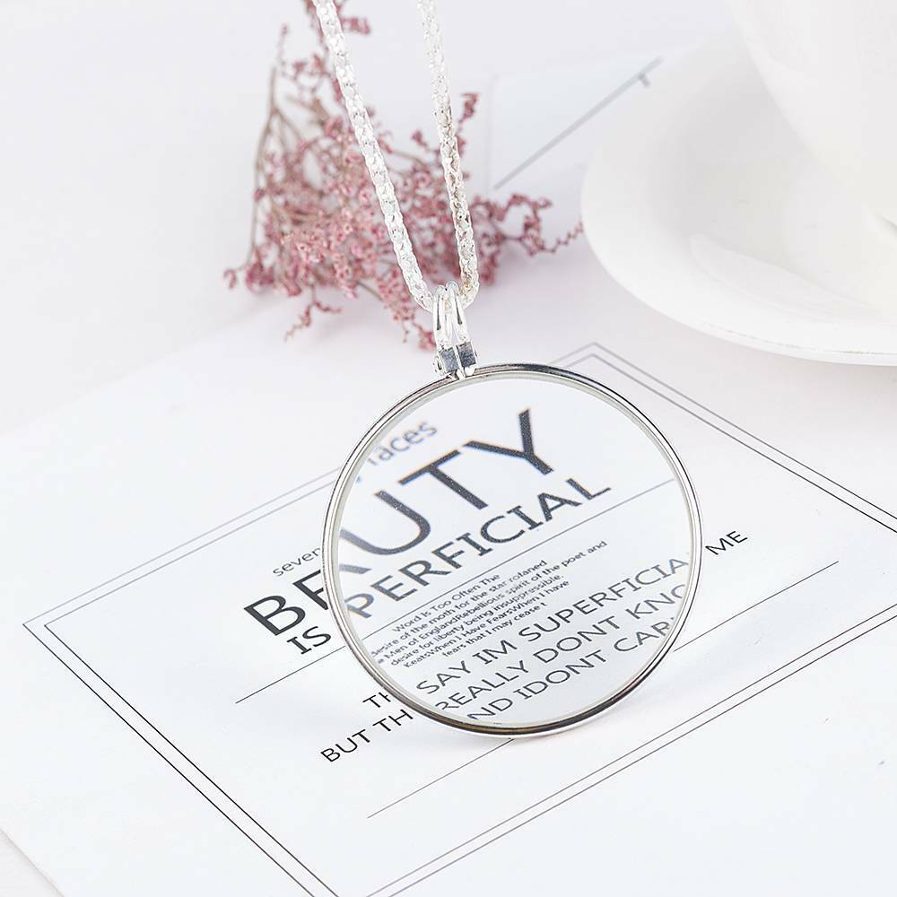 Necklace Magnifier Hanging Loupe 5X Utility Monocle Len Magnifying Glass Pendant